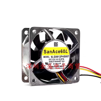 原装Sanyo /三洋 9LG0612P4S007 DC12V 0.67A 6025 金属铝 框风扇
