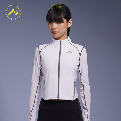 NP能跑马拉松莱卡拼接拉链外套