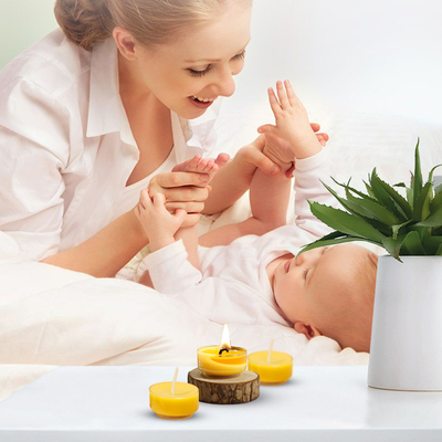 4小时蜡烛杯 天然蜂蜡蜜蜡茶 烛台香薰无烟瑜伽冥想净化Tealight