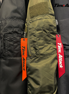 TAK阿尔法飞行夹克飘带手臂装饰带红色登山扣timeattack新款飘带