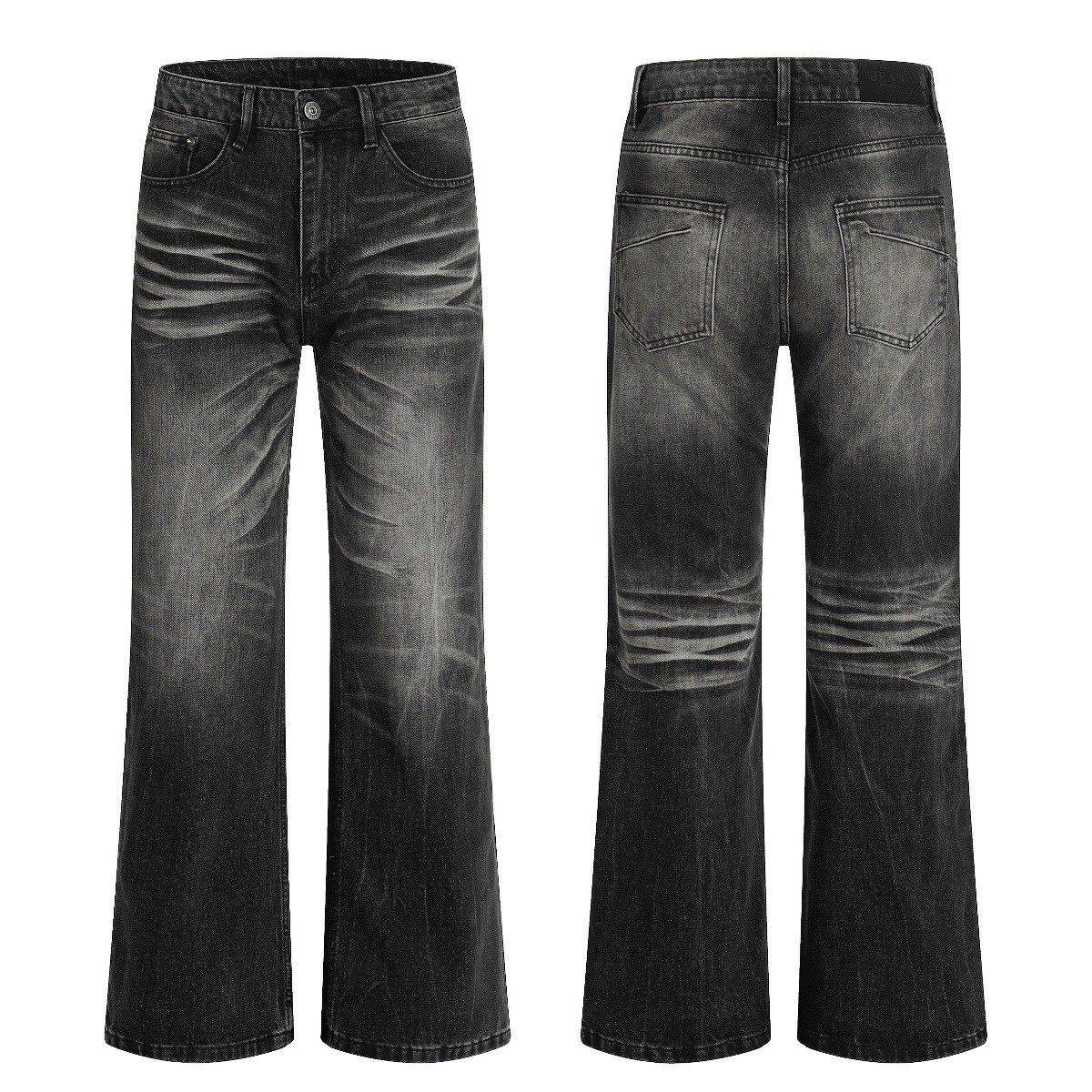 2025美式弯刀水洗做旧微喇叭显瘦显高牛仔裤高街风小众,男装,牛仔裤,淘宝优惠券,粉丝福利购,淘宝优惠卷