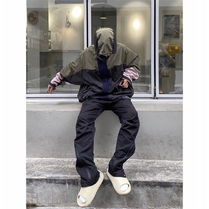 尼龙压胶拉链机能工装裤男