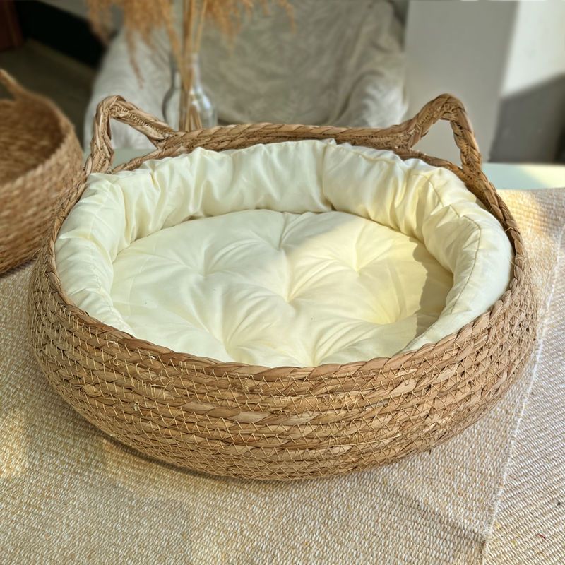 新疆包邮粗麻藤编猫窝四季通用夏季猫床编织猫咪睡觉垫子夏天狗窝