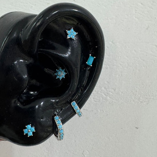 迷你绿松石小耳钉耳骨钉小众款耳钉