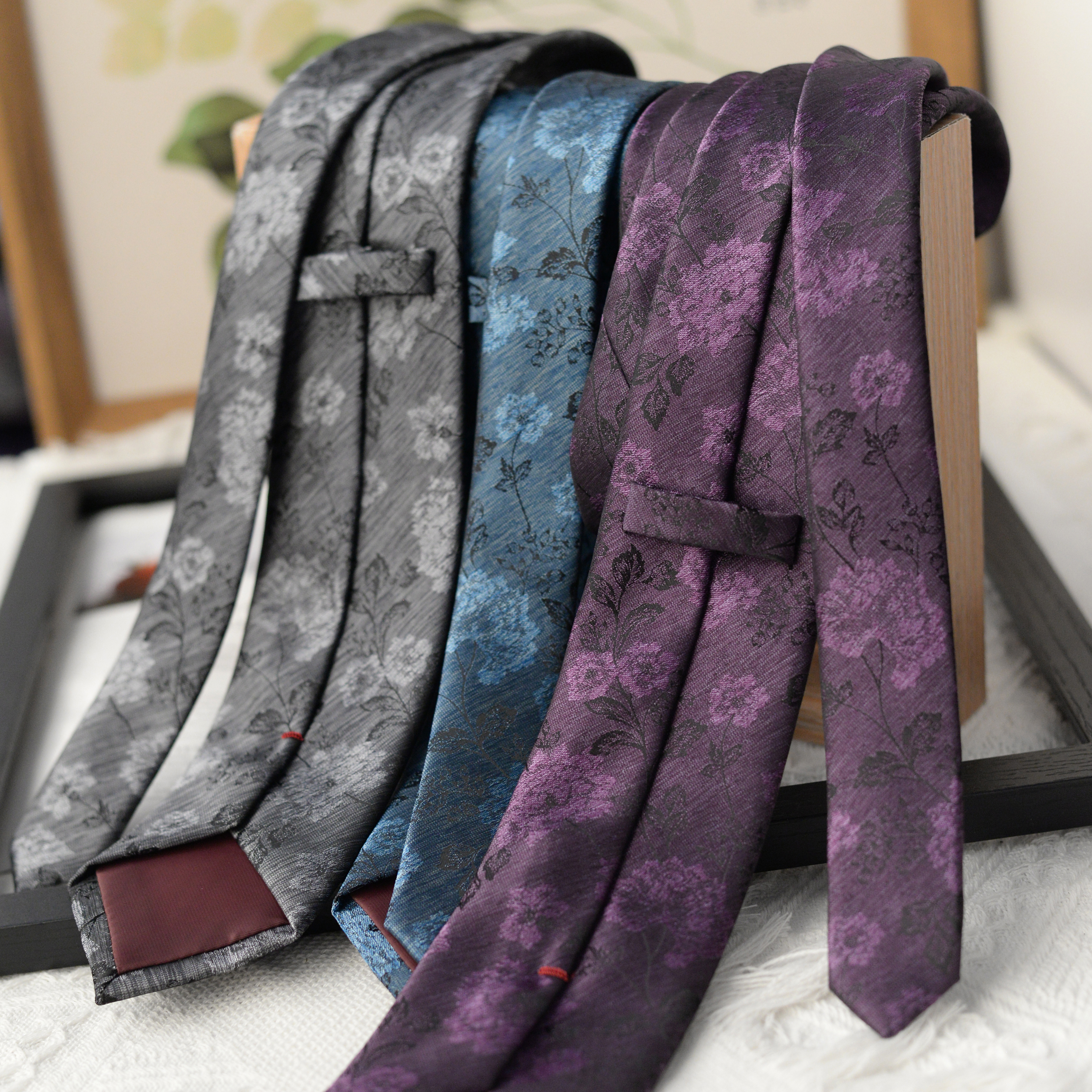 优雅复古提花领带男女百搭花纹级感手系韩版西装衬衫配饰时尚文艺