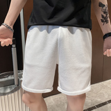 2026夏季男士新款纯色直筒短裤华夫格潮牌百搭休闲裤C203-6004P35，男装牛仔裤，电商C208