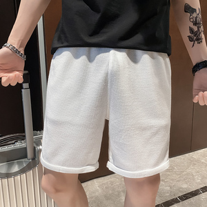 2026夏季男士新款纯色直筒短裤华夫格潮牌百搭休闲裤C203-6004P35图片