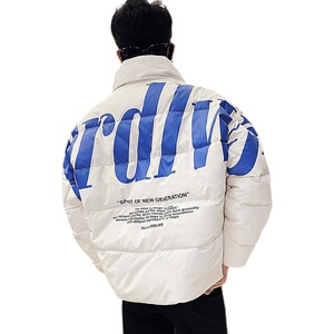 社会小伙冬季男士加厚保暖棉衣潮牌印花立领棉服男C203-1041-P118图片