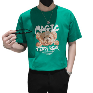 精神小伙夏季短袖圆领T恤青少年卡通趣味印花t恤男C203-8824-P38图片