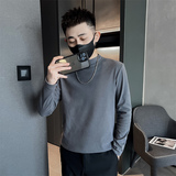 社会小伙冬季男士纯色打底衫半高领长袖套头卫衣C203-8833-特P28，男装T恤，电商C208