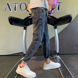 社会小伙春夏季男士修身牛仔裤潮牌休闲薄款九分裤C203-6744特P48，男装牛仔裤，电商C208