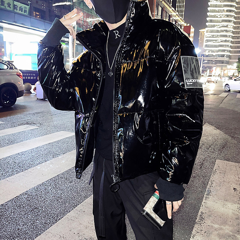 精神小伙冬季加厚保暖棉衣男金色亮面立领休闲外套C203-1049-P128，男装棉衣，电商C208