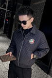 菱形格棉衣男冬季2025新款夹克棉服男款韩版潮流外套1066-P98，男装夹克，电商C208