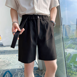 社会小伙夏季男生流行短裤通勤高腰纯色休闲裤C203-6692-P58控78图片