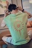 2026夏季青少年学生无袖T恤金太阳印花男士纯棉背心C203-5035-P28，男装背心/马甲，电商C208