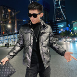 社会小伙冬季立领白鸭绒外套水洗皮羽绒服C203-5110R-特P158控228，男装羽绒服，电商C208