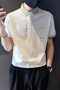 社会小伙夏季男士短袖t恤潮牌翻领polo衫半袖体恤C203-8865-特P48图片