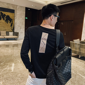 社会小伙春秋季男士潮牌卫衣时尚刺绣圆领修身针织衫5060-P45控68，男装针织衫/毛衣，电商C208