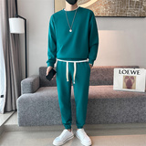 秋冬季青年男士纯色套头卫衣白色束脚卫裤店主风套装C203-6723P88，男装休闲裤，电商C208