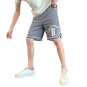 2025夏季新款男士潮牌运动裤灰色休闲印花短裤男C208-6753-特P38图片