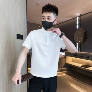 社会小伙夏季男士纯色polo衫翻领短袖t恤潮流体恤C208-8881-特P38图片