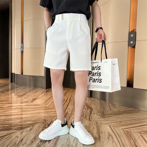 青年男生夏季纯色直筒短裤2026新款高腰休闲五分裤C203-6689-P58