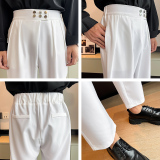 2025夏季新款男士轻奢风高品质薄款休闲裤冰丝西裤男C203-6710P58，男装西裤，电商C208