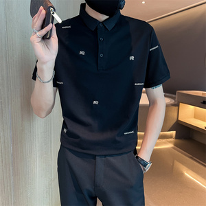 社会小伙夏季男士刺绣polo衫翻领短袖t恤半袖上衣男C203-8852-P58图片