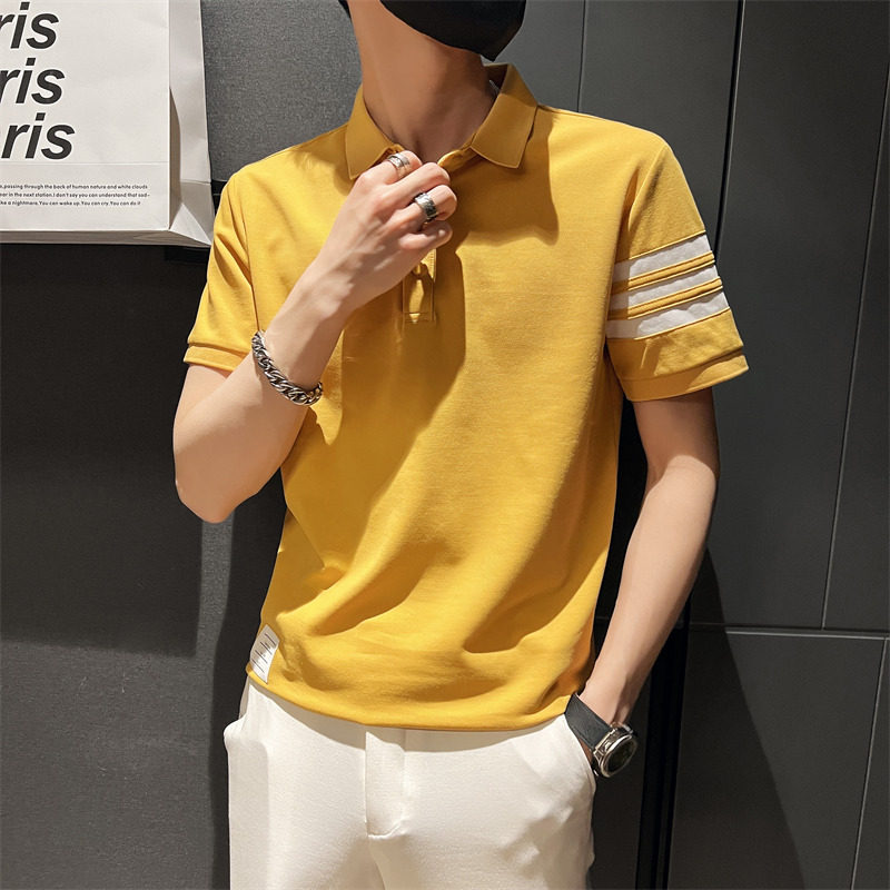2026夏季青年男士修身翻领短袖T恤青年休闲Polo衫C203-8805-P58图片