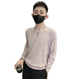 精神小伙秋冬季男士针织衫长袖套头修身型鸡心领打底衫C203-8847，男装T恤，电商C208