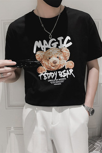 社会小伙夏季短袖圆领T恤青少年卡通趣味印花t恤男C203-8824-P38图片