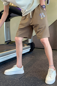 青少年学生夏季潮牌休闲短裤直筒印花运动五分裤C208-6750-特P38图片