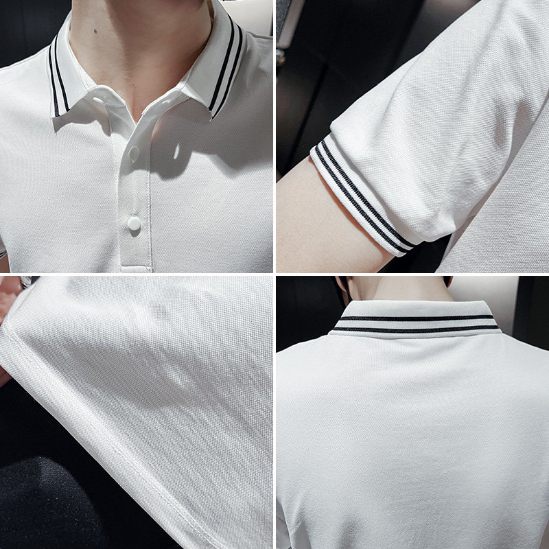 精神小伙夏季男士翻领Polo衫时尚百搭纯色修身T恤C203-8804-P58,男装T恤,电商C208