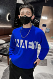 社会小伙冬季男士套头针织衫圆领修身蓝色潮流毛衣C203-8843-P68，男装针织衫/毛衣，电商C208