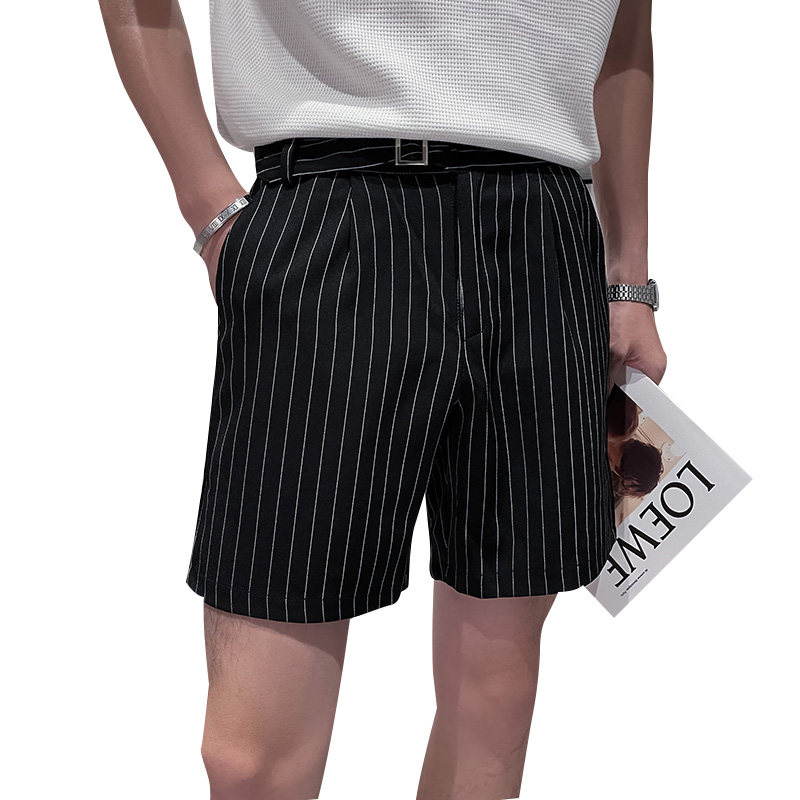 精神小伙夏季男士条纹休闲短裤时尚潮牌直筒五分裤C203-T22-P38,男装牛仔裤,电商C208
