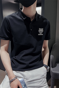 社会小伙夏季印花短袖翻领Polo衫时尚休闲套头T恤男C203-8803-P58图片