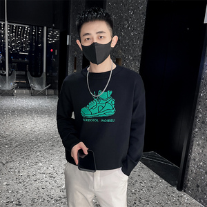 社会小伙冬季男士圆领针织衫时尚潮流修身提花毛衣男C203-8842P68图片