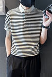2025夏季新款男士商务翻领Polo衫时尚条纹短袖t恤男C203-8863-P58，男装T恤，电商C208