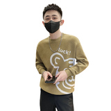 精神小伙秋冬季男士修身针织衫小熊提花休闲毛衣男C203-8844-P58，男装针织衫/毛衣，电商C208
