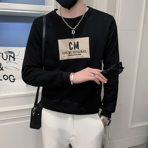 社会小伙春季男士圆领套头卫衣刺绣修身上衣C203-5060-P4868，男装卫衣，电商C208