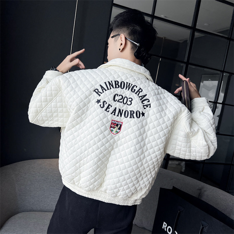 菱形格棉衣男冬季2025新款夹克棉服男款韩版潮流外套1066-P98,男装夹克,电商C208