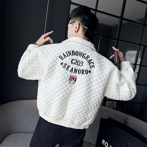 菱形格棉衣男冬季2025新款夹克棉服男款韩版潮流外套1066-P98图片