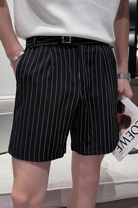 精神小伙夏季男士条纹休闲短裤时尚潮牌直筒五分裤C203-T22-P38图片