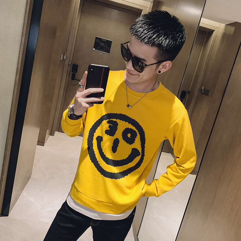 帅气小伙韩版修身卫衣男春秋季休闲百搭打底衫C203-H8802-P60控88，男装T恤，电商C208