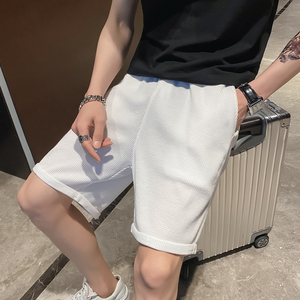 2026夏季男士新款纯色直筒短裤华夫格潮牌百搭休闲裤C203-6004P35图片