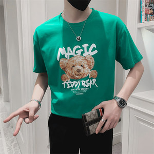 精神小伙夏季短袖圆领T恤青少年卡通趣味印花t恤男C203-8824-P38