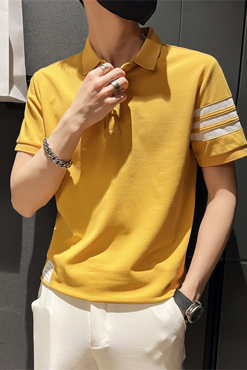 2026夏季青年男士修身翻领短袖T恤青年休闲Polo衫C203-8805-P58,男装T恤,电商C208