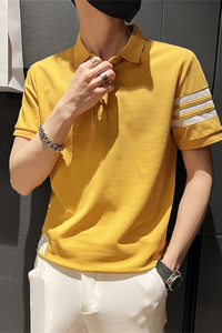 2026夏季青年男士修身翻领短袖T恤青年休闲Polo衫C203-8805-P58图片