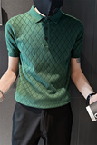 精神小伙夏季男士短袖t恤纯色修身绿色翻领polo衫C203-8868-特P48，男装T恤，电商C208