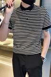 精神小伙夏季男士短袖t恤翻领polo衫半袖条纹体恤C203-8863-P58，男装T恤，电商C208